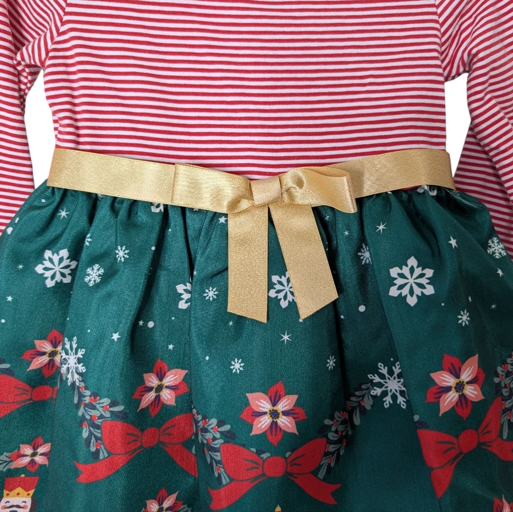 NEW....Iris & Ivy Toddler Nutcracker Stripe Long Sleeve Party Dress....12 Months - Picture 5 of 10